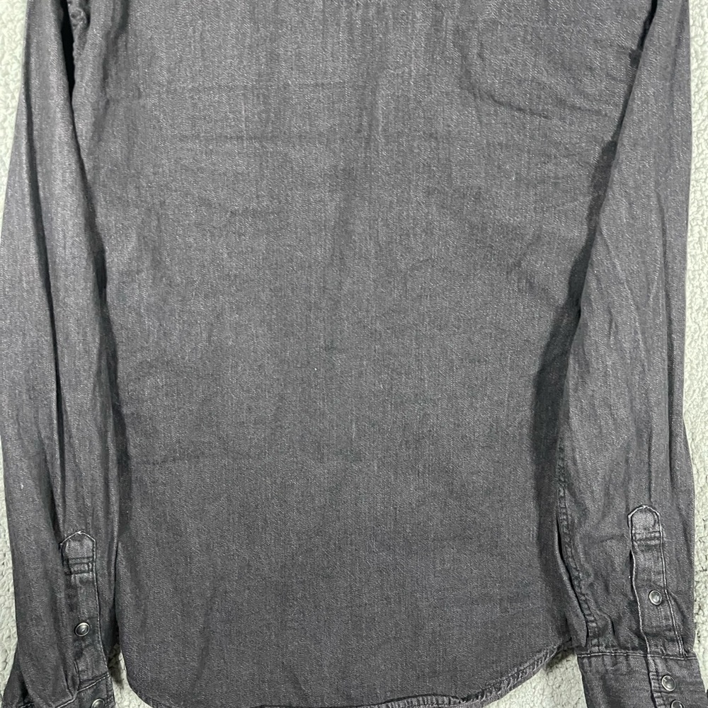 Gap denim shirt women’s size medium western pearl snap black w - Picture 6 of 11